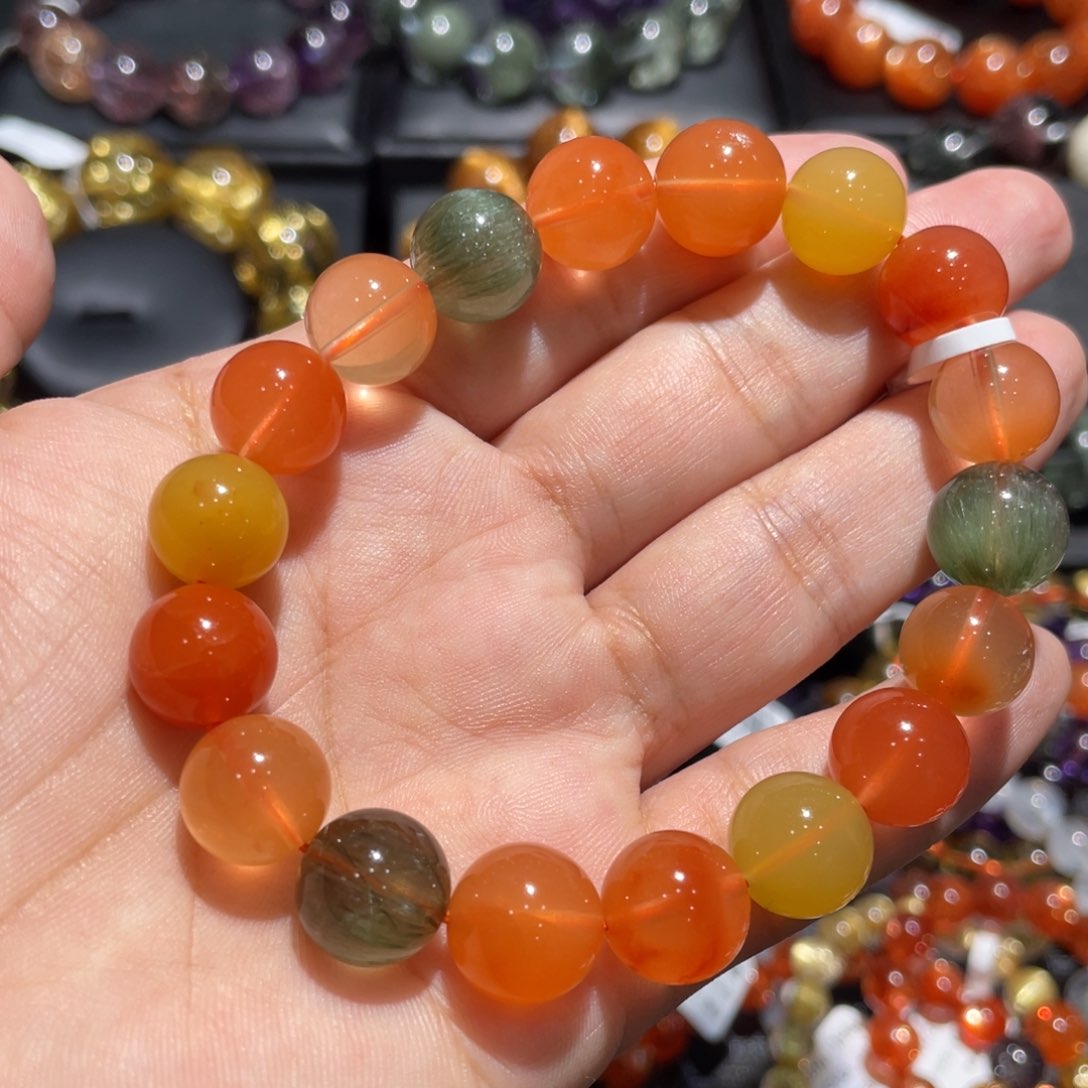 水晶手链未镶嵌K**i福禄寿兔毛11mm左右