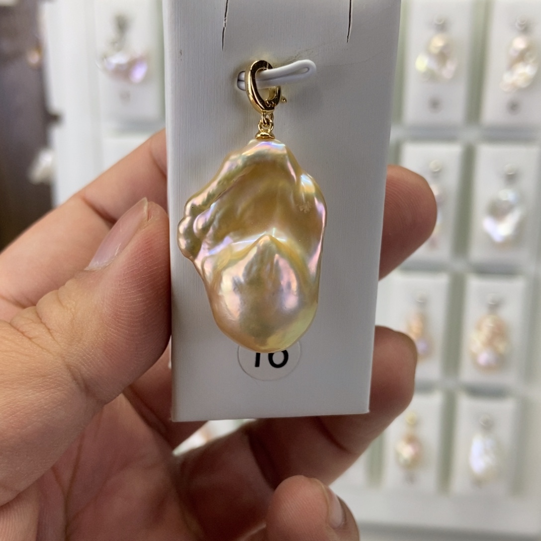 淡水珍珠吊坠(不含链)银S925镶嵌