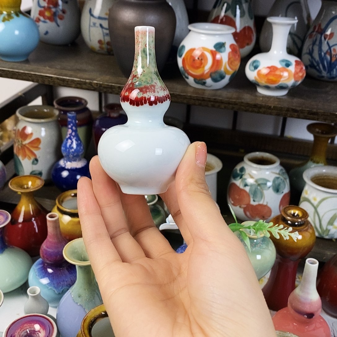 摆件景德镇高温陶瓷小花瓶