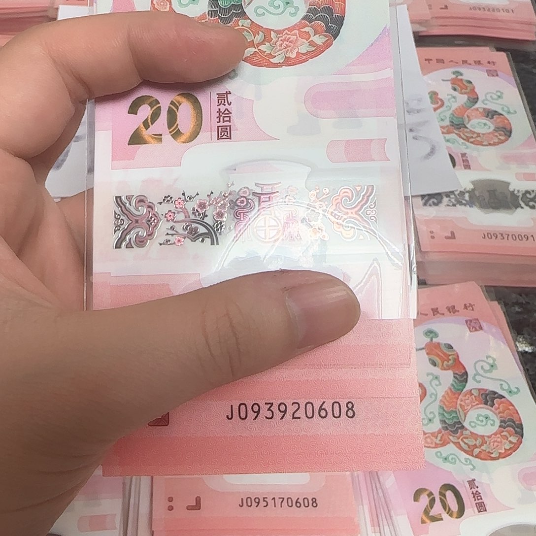 塑料溪**市0608尾号蛇年纪念钞
