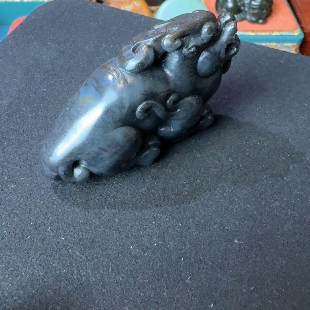 和田玉（墨玉）把件未镶嵌