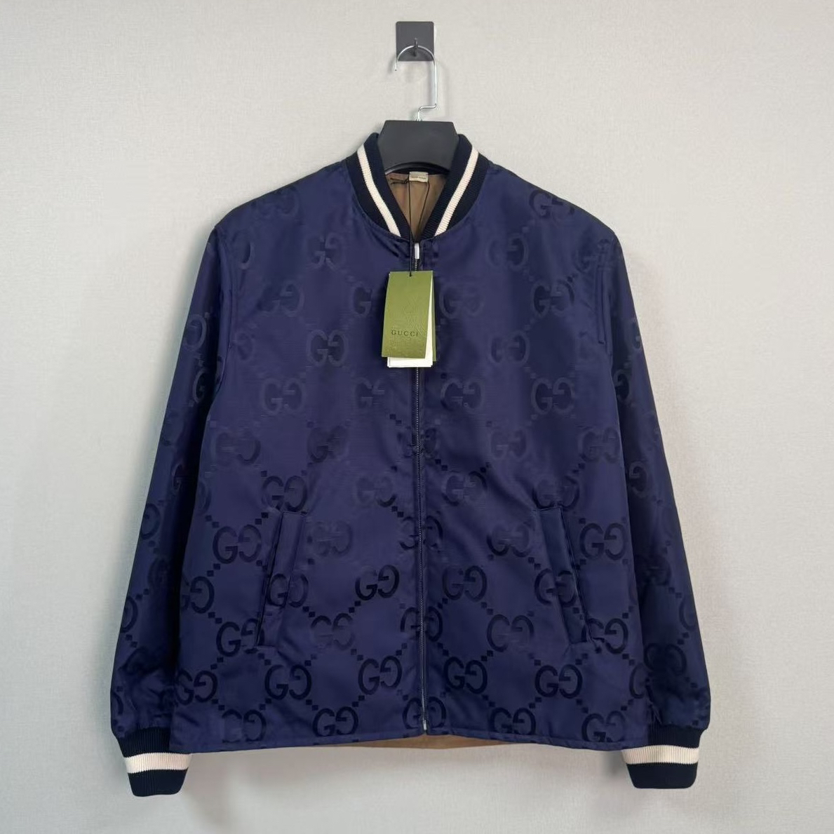 未使用 GUCCI/古驰 新款满印双面穿夹克外套/50码/带吊/价16900