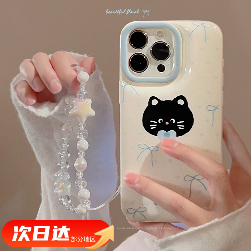 结小猫咪苹果15手机壳16适用iphone14promax带挂绳13软12可爱