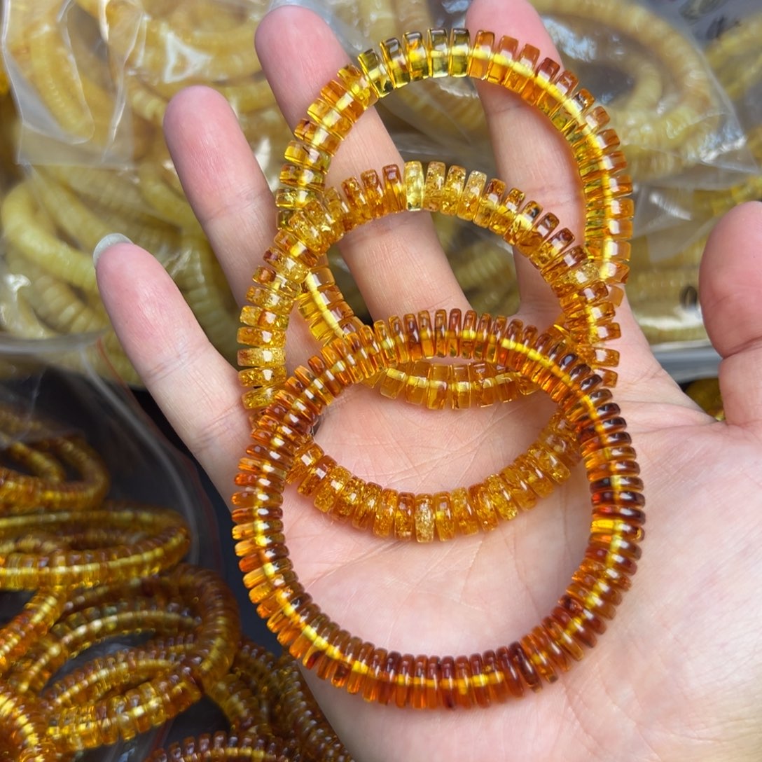 琥珀未镶嵌裸石9mm花珀多样发其一014