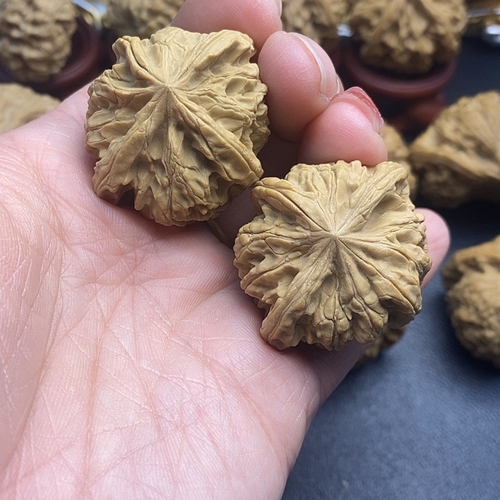 吊坠文玩核桃玉喜四棱39