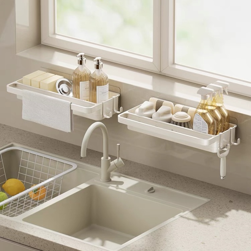 厨房抹布沥水架抹布收纳神器水槽置物架免打孔壁挂式家用沥水架子