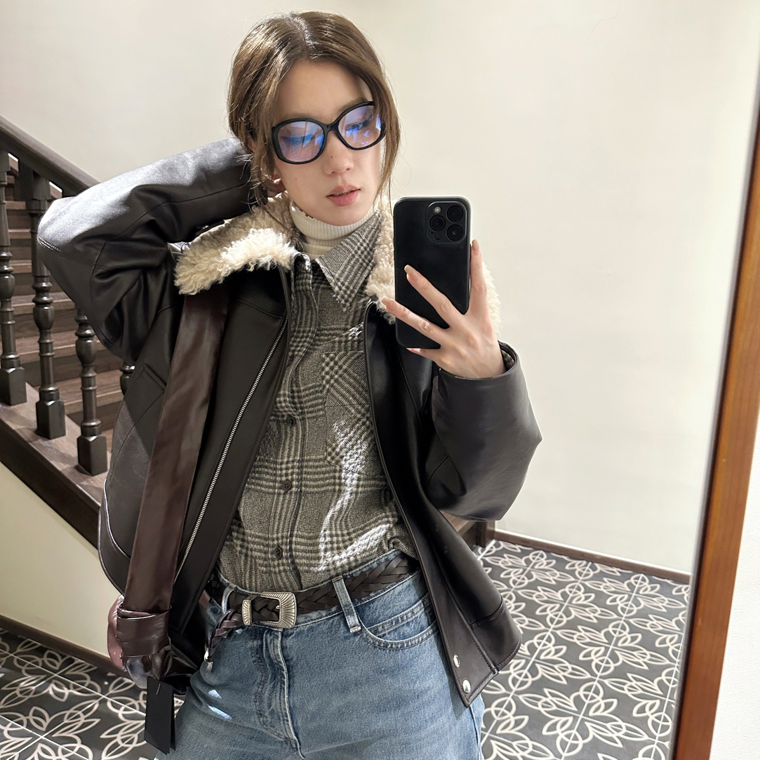 SANSTORE SYSTEM 毛领皮夹克 25秋冬