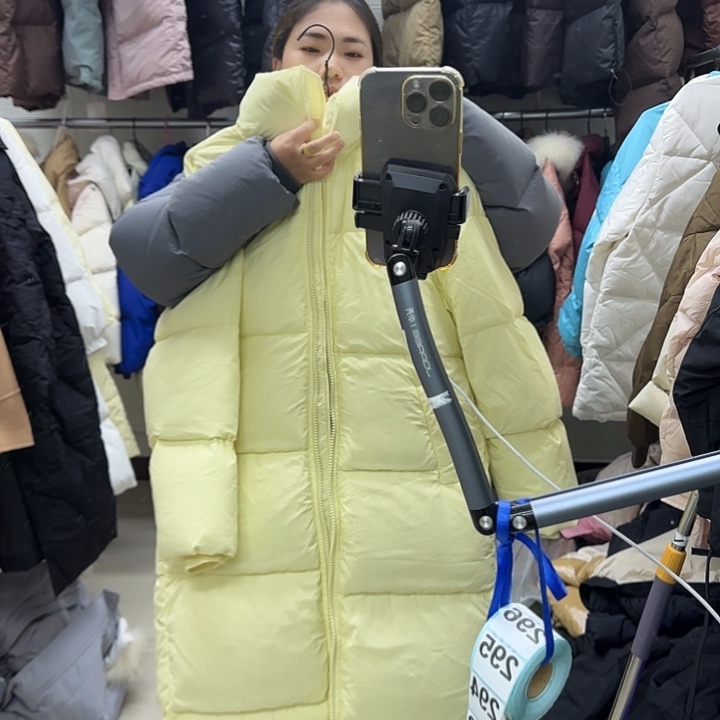 女外套黄色长款外套