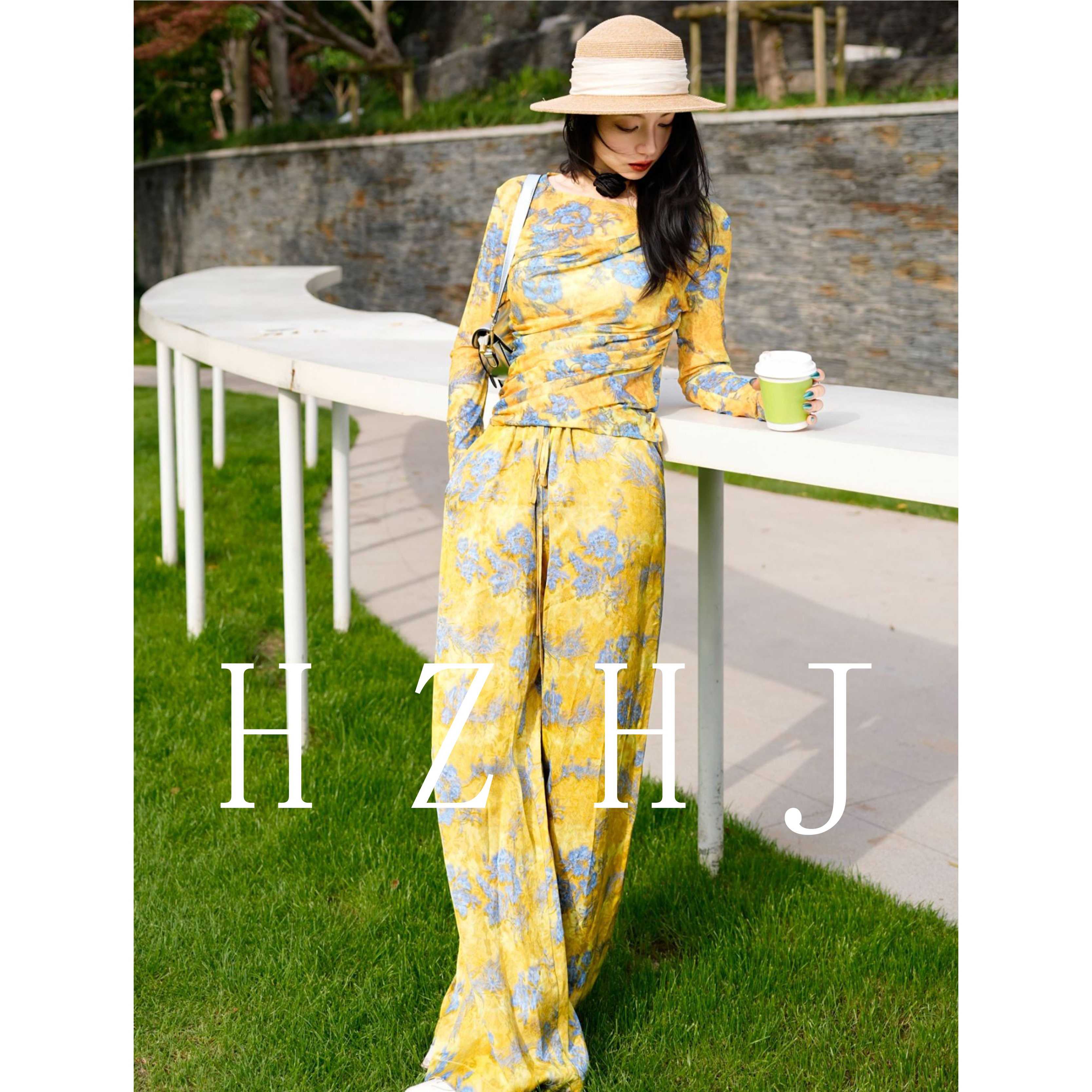 HZHJ新款琉璃暖黄女装2026衣服夏季高级复古雅致上衣2278/2320