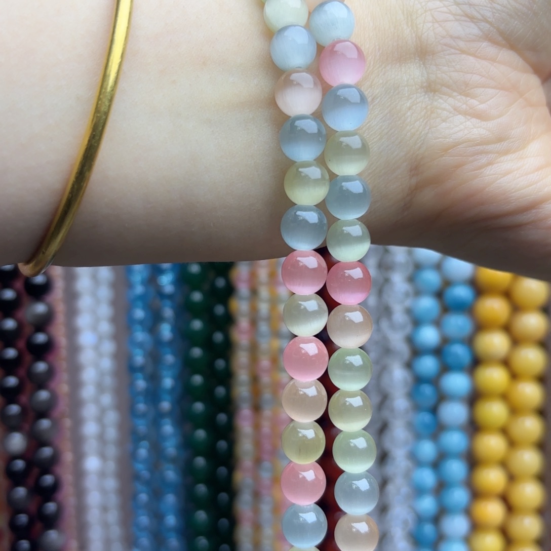 合金马克龙猫眼8m玛瑙/玉髓