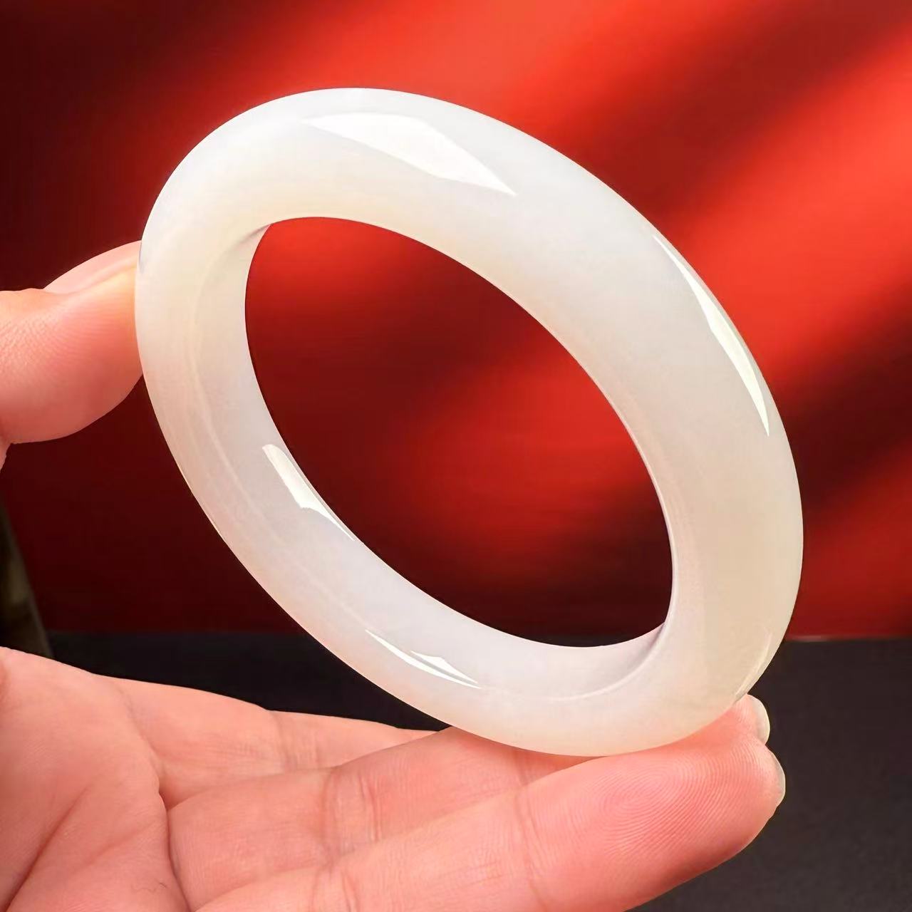 和田玉山料白玉手镯