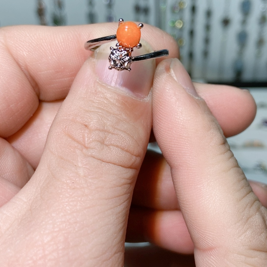 绿水晶戒指银S925镶嵌