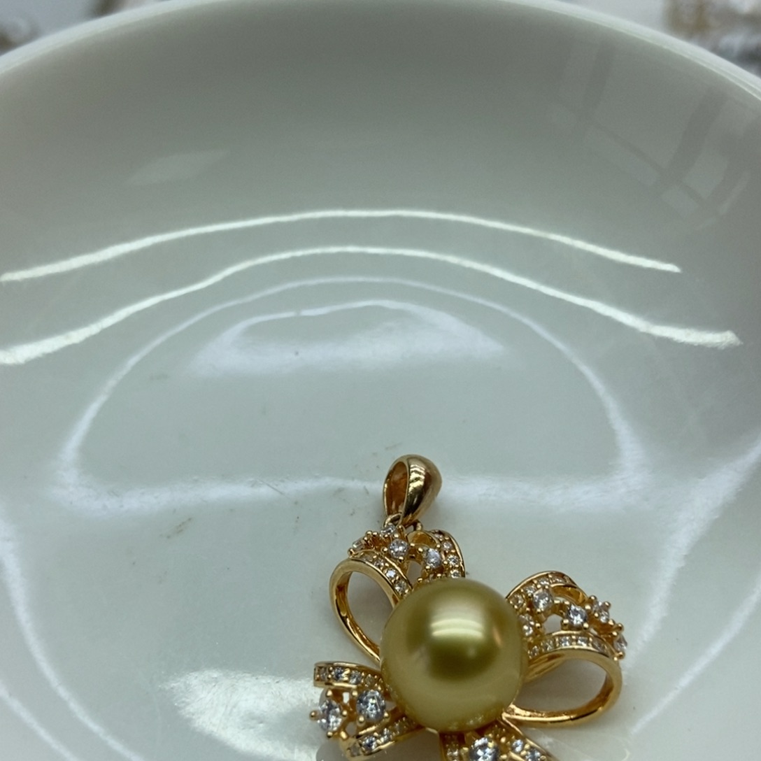 海水珍珠吊坠(不含链)银S925镶嵌