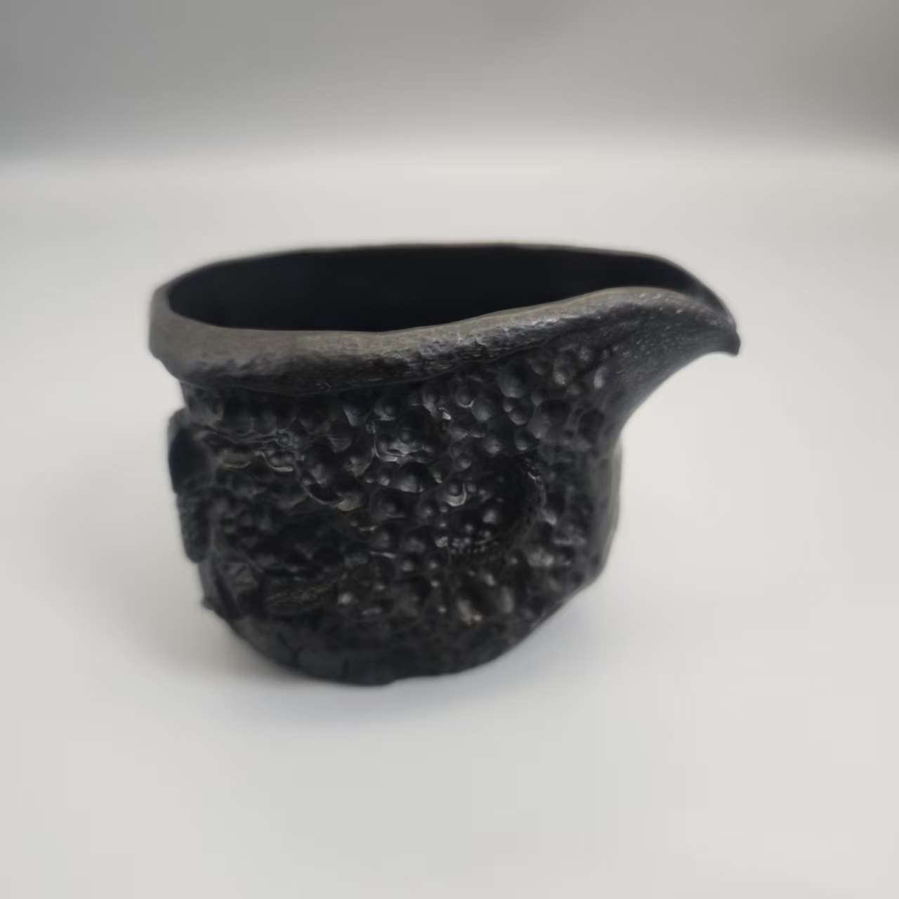 创壶堂《莲花》冰碛岩 整石手工雕刻 公道杯 分茶器 茶壶