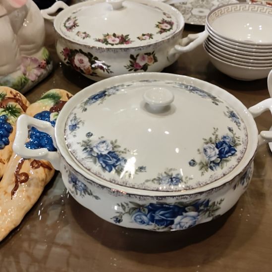 陶瓷月光玫瑰汤锅微瑕特价出不退换