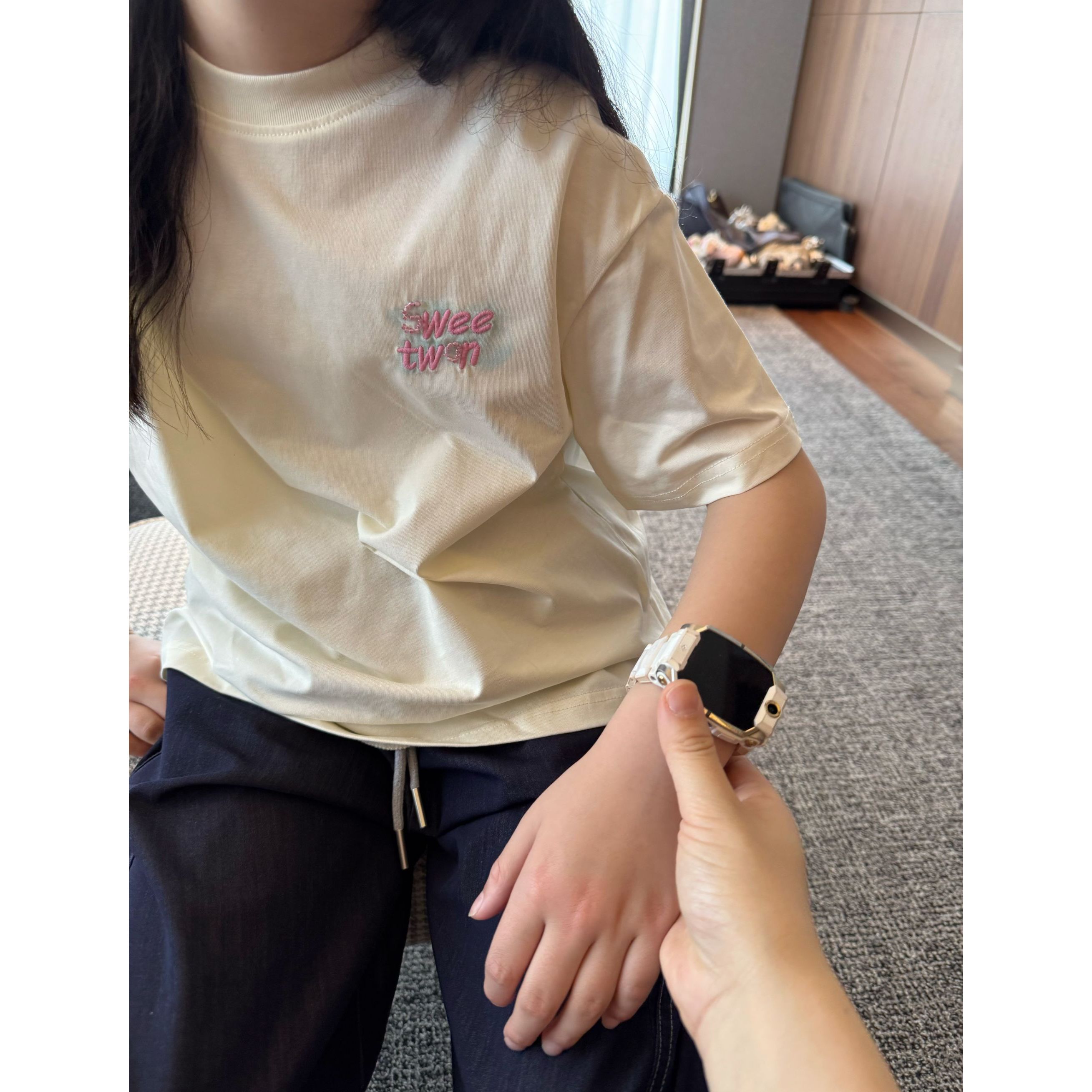 现货    【小粉色字母】夏季儿童男童女童短袖宽松T恤6642