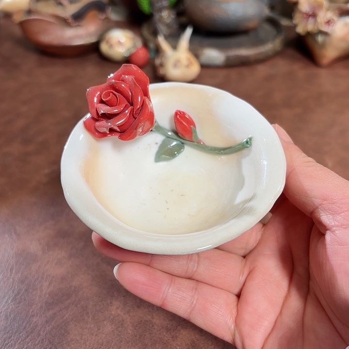 白泥红玫瑰主人杯子