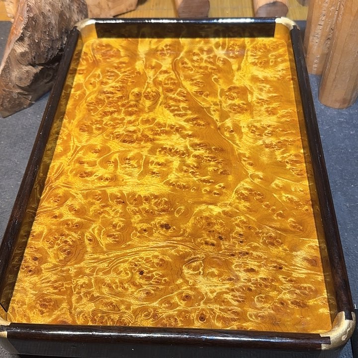 风车木（黑檀木）黄金章茶盘