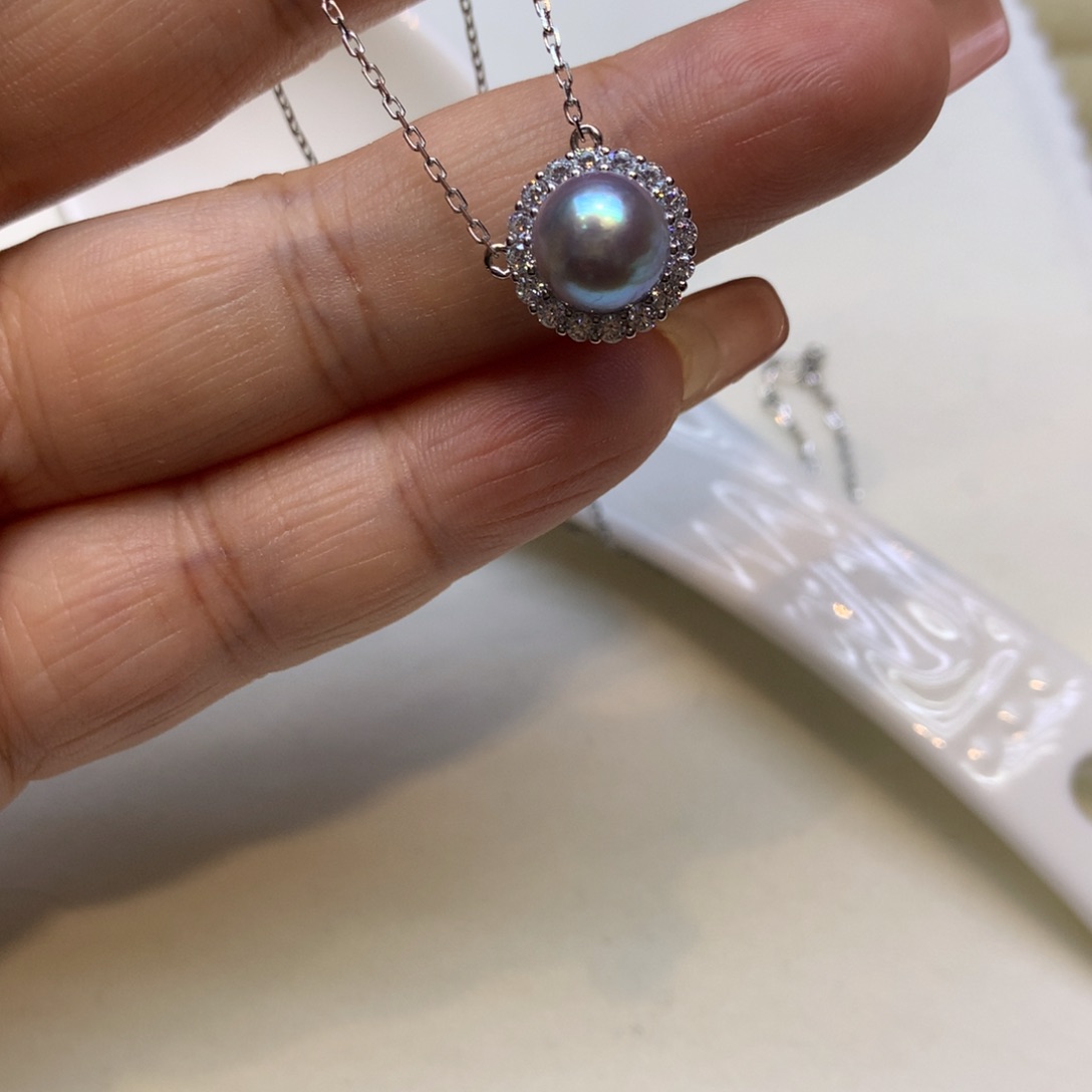 颈饰银S925镶嵌海水珍珠