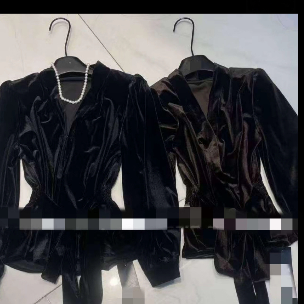 6769#新品收腰气质绑带上衣