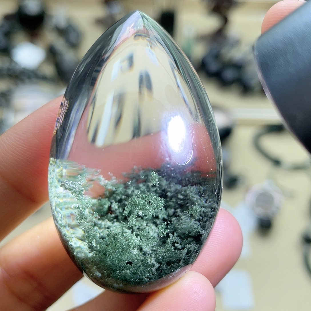 未镶嵌颈饰水晶绿幽灵聚宝盆大水滴