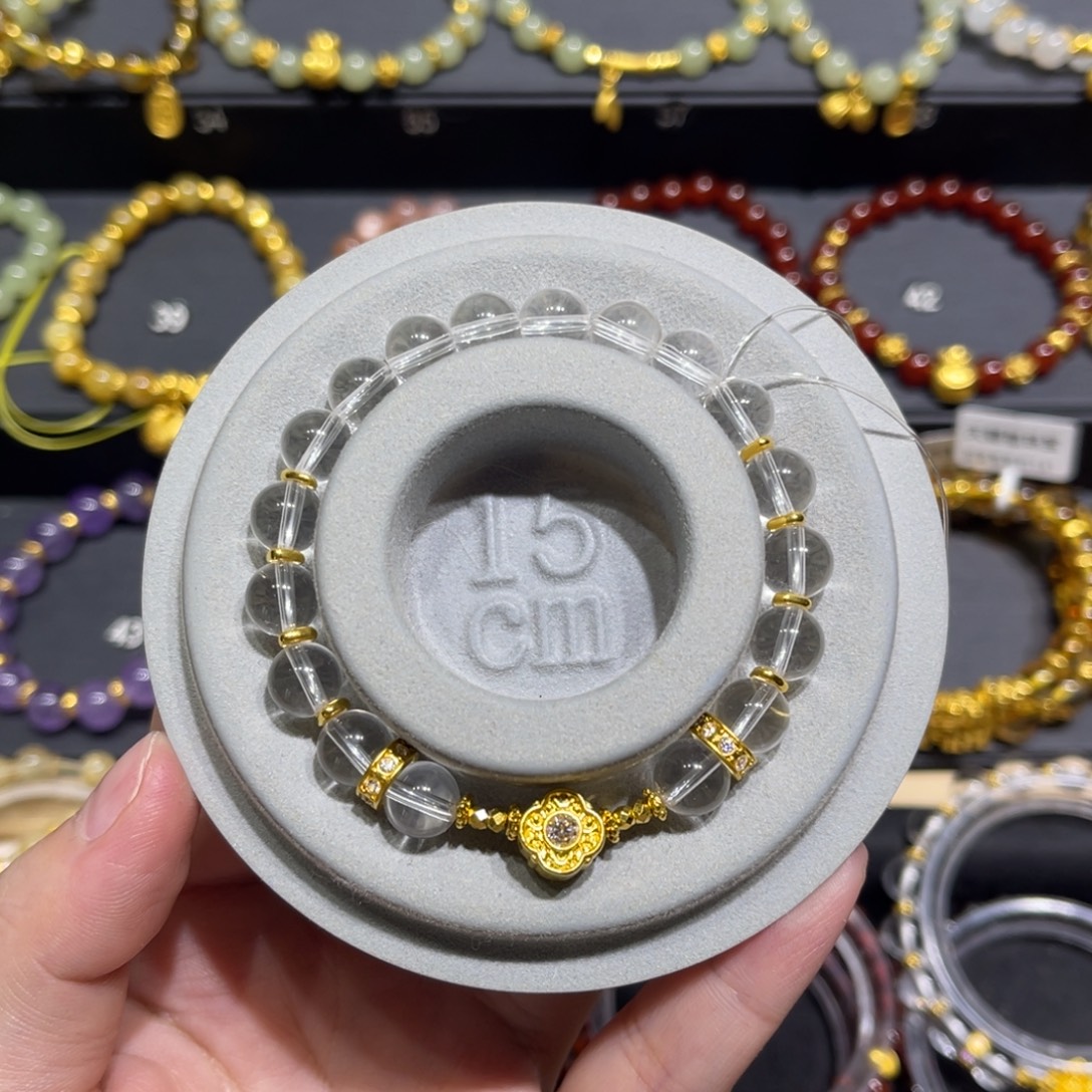 水晶未镶嵌手链点钻四瓣花