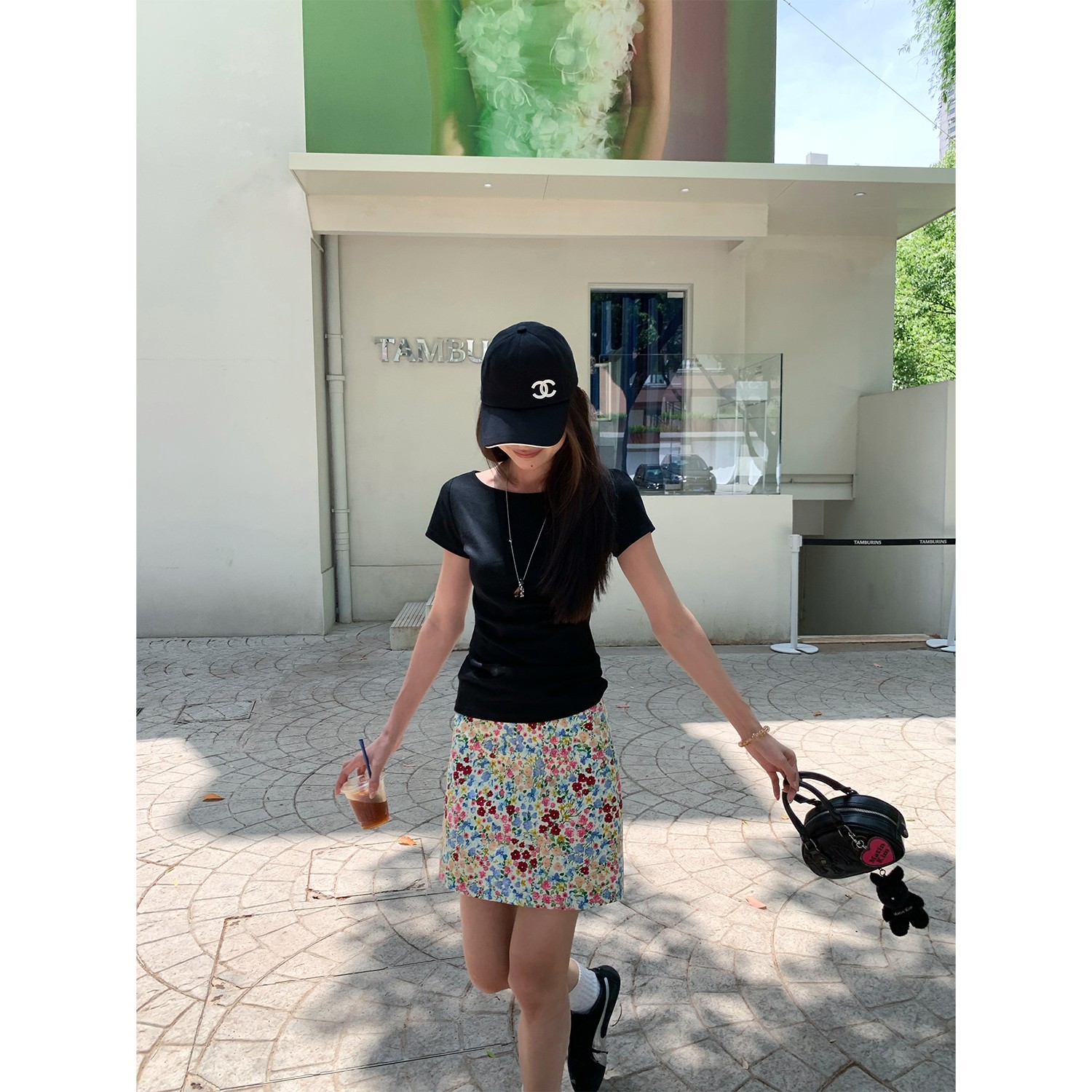 D YANGJUN上衣女正肩短款短袖2025新款夏季黑色凉快感大露背短T恤