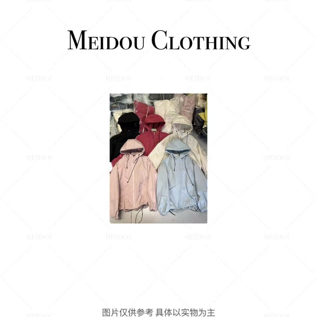 MEIDOU-620【抽绳冲锋衣】连帽外套欧货女装时尚洋气上衣