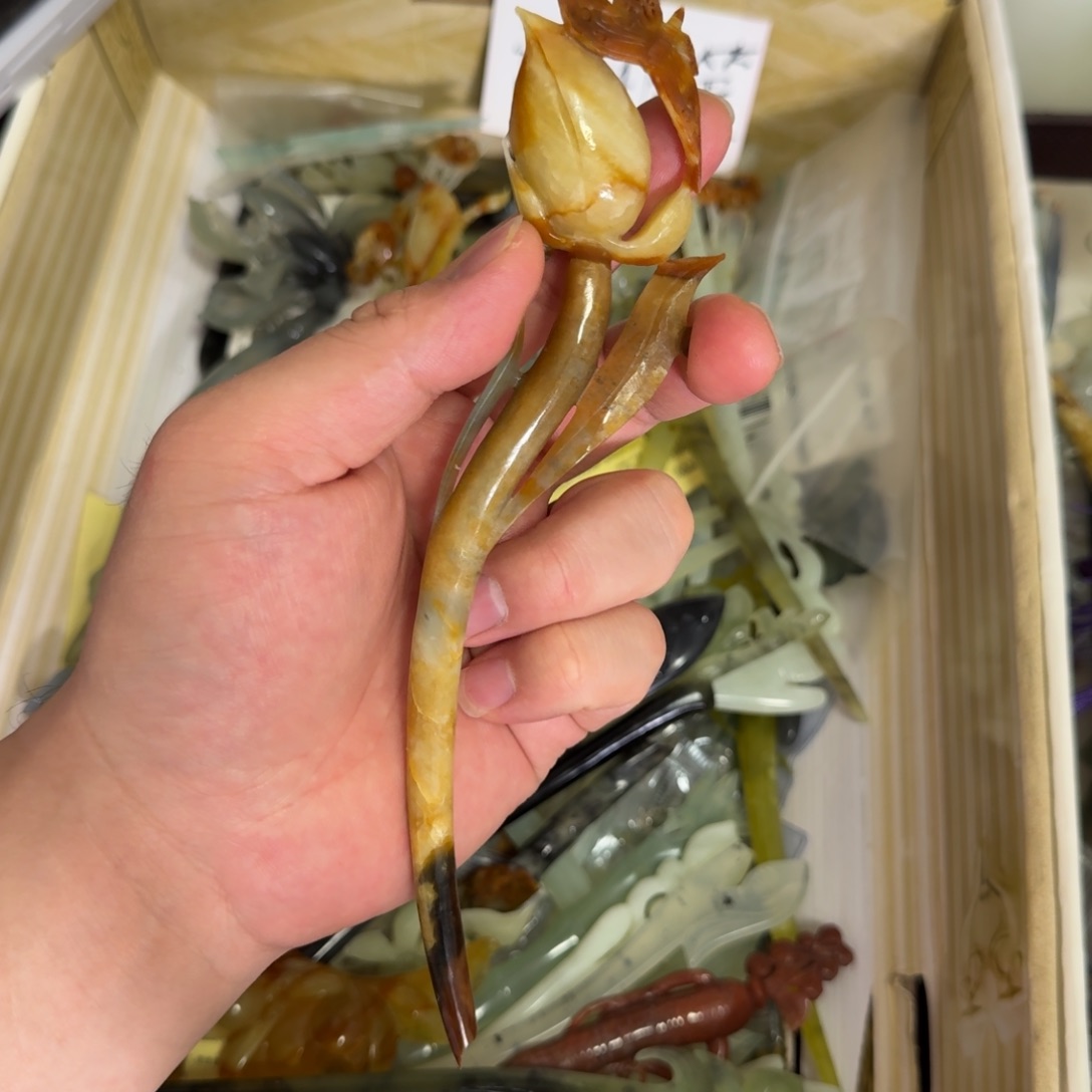 岫玉发饰未镶嵌明君玉簪就是好看