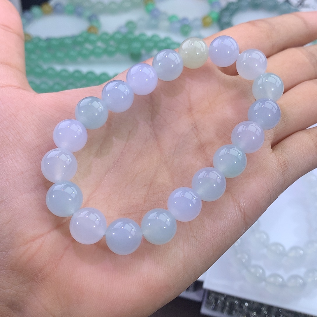 未镶嵌手链翡翠翡翠冰胶多宝手串