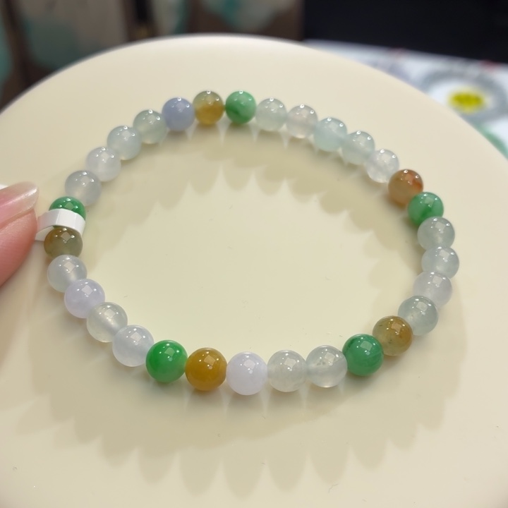 翡翠未镶嵌手链冰胶多宝卡6
