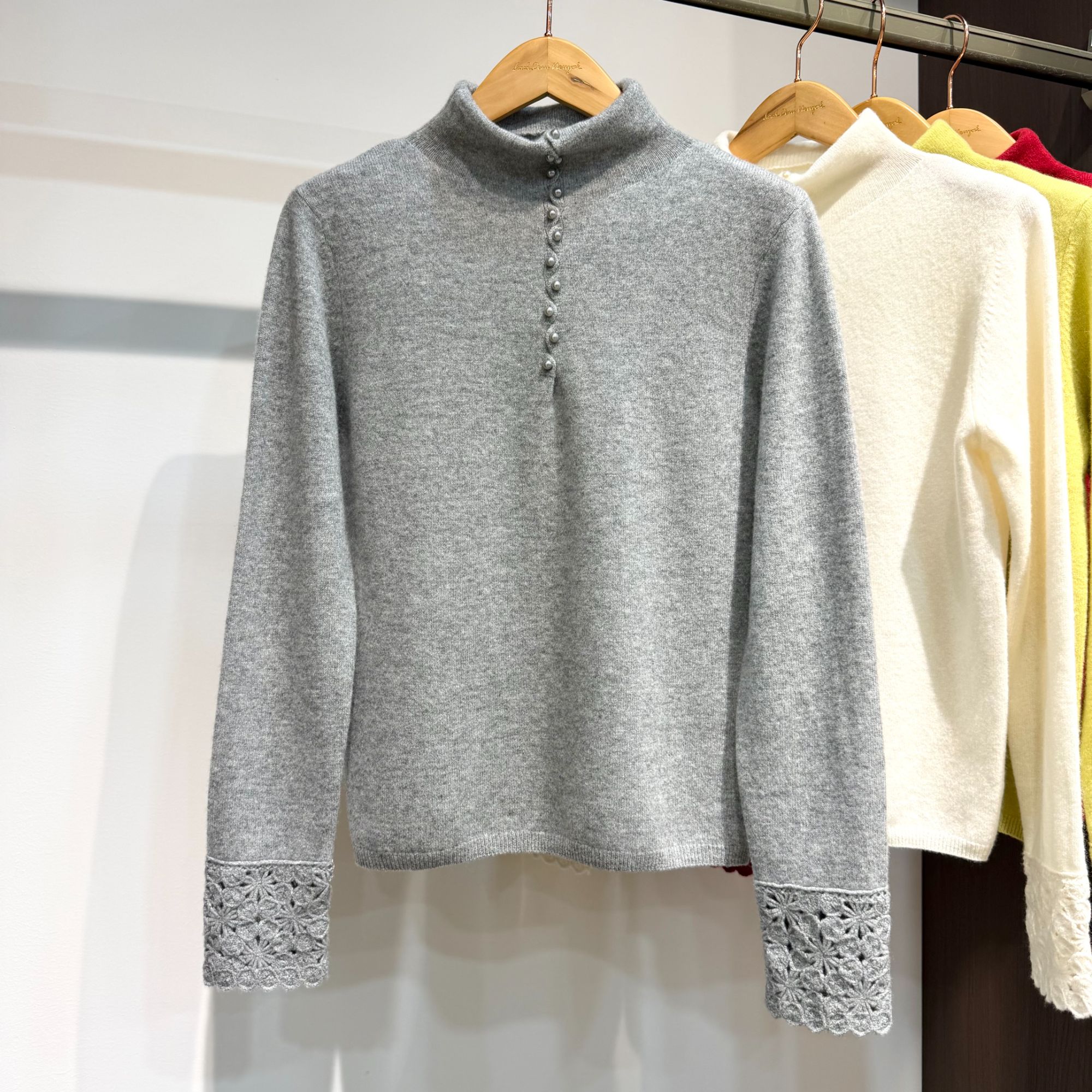 【萨拉迪恩】半高领针织羊绒羊毛针织衫 优雅温婉保暖上衣