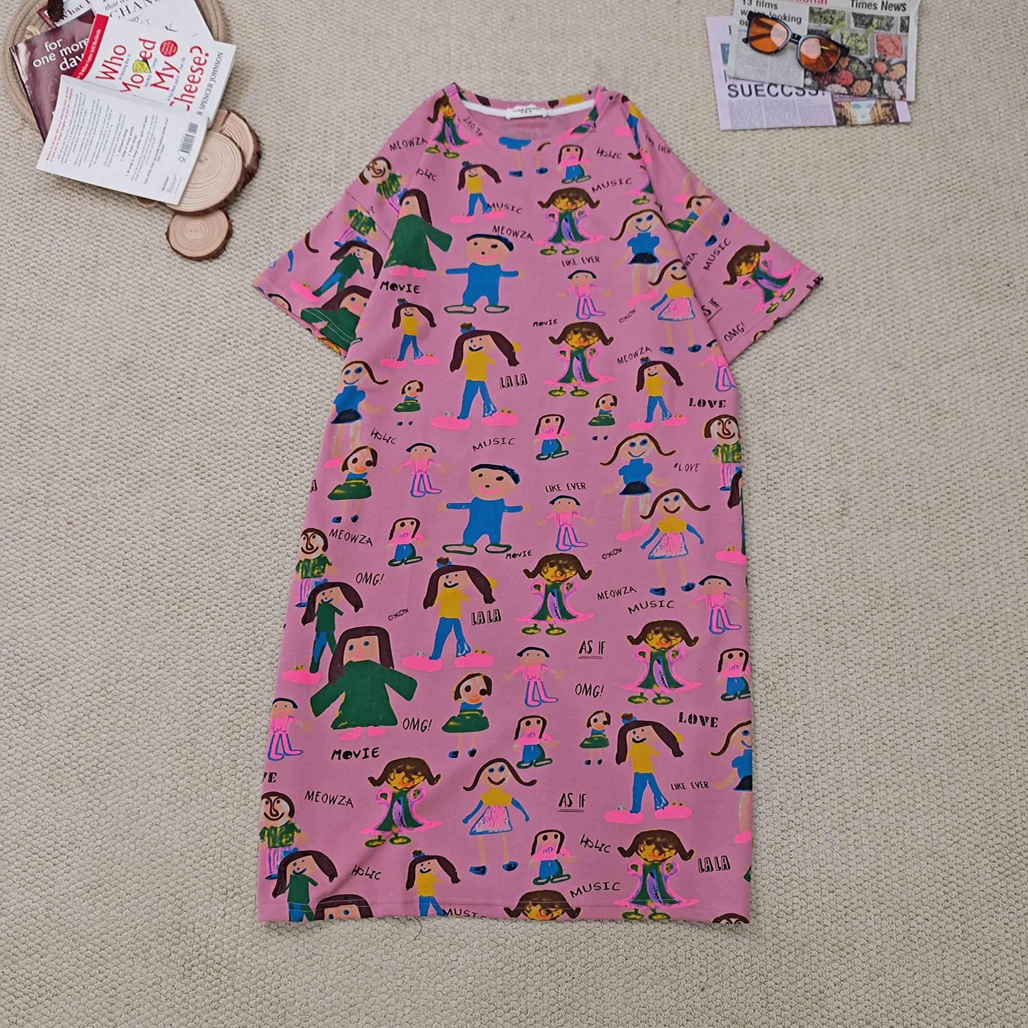 2025夏季新款卡通印花短袖连衣裙2642