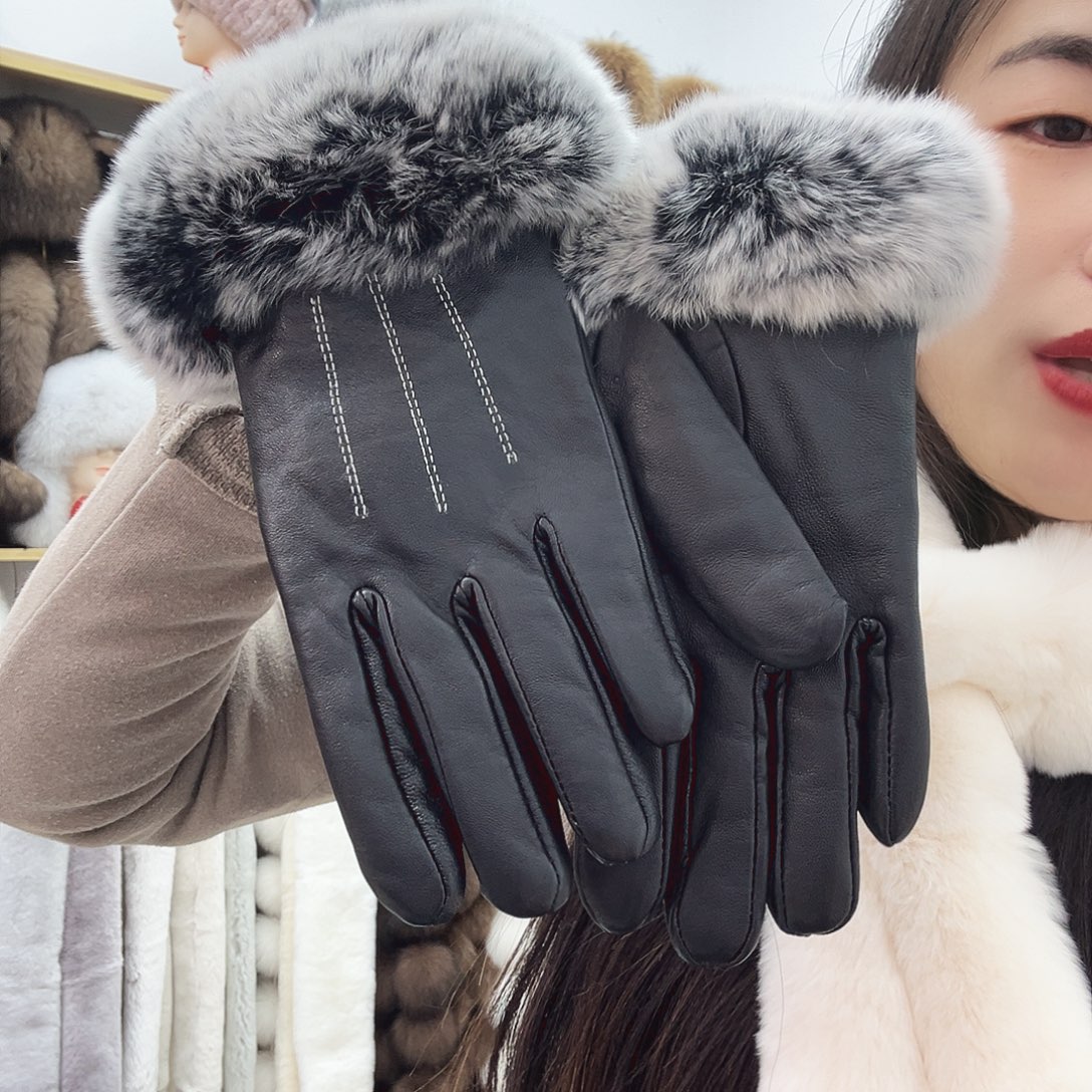 兔毛瑕疵触屏手套