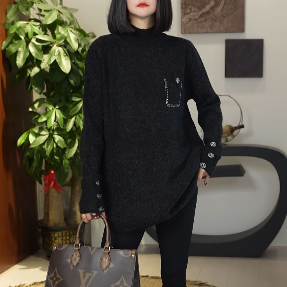 高级感时尚秋冬毛衣女2025微胖mm遮肉显瘦气质新款上衣