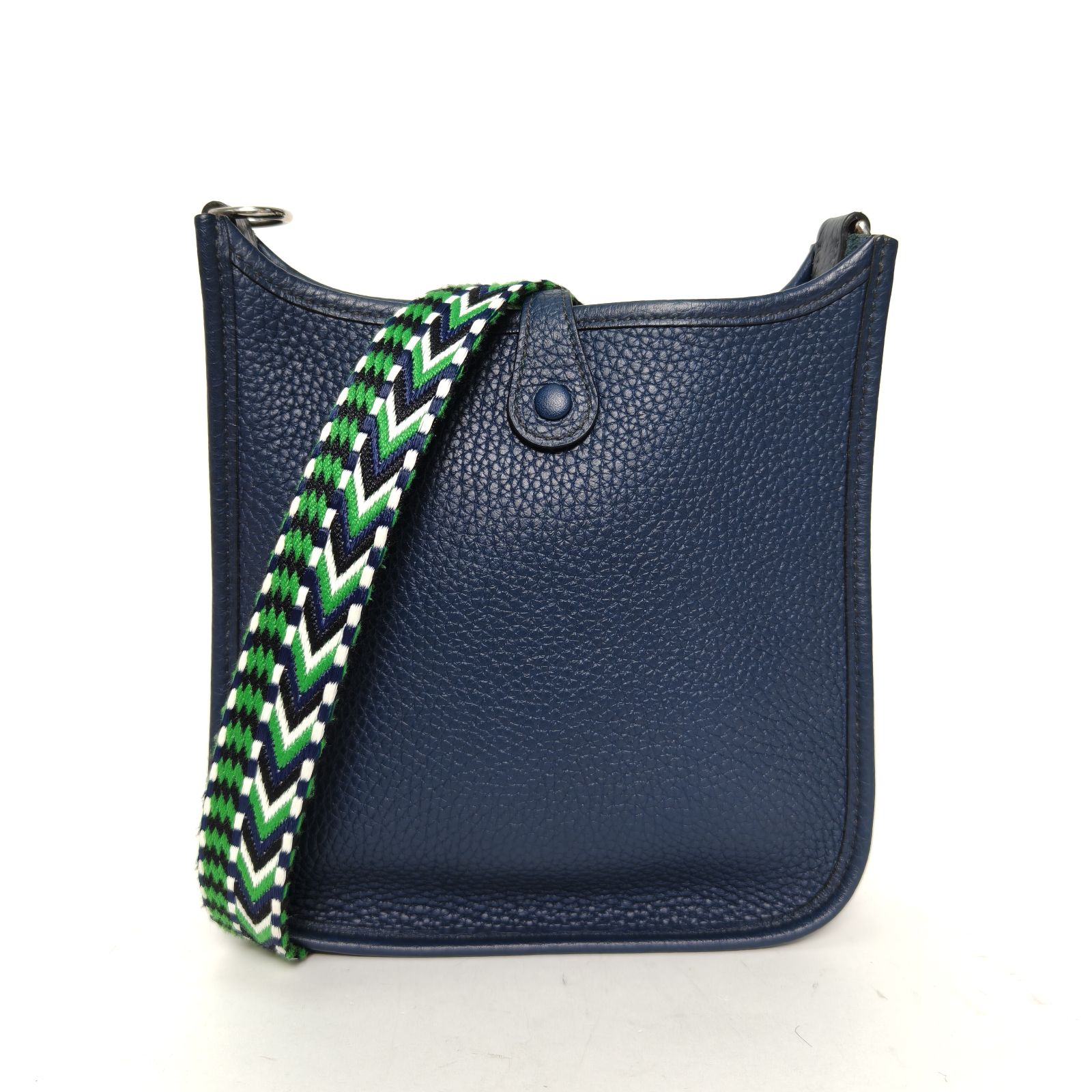 95新 Hermes/爱马仕 【娇】Evelyne 单肩包普鲁士蓝TC皮 U刻 927397