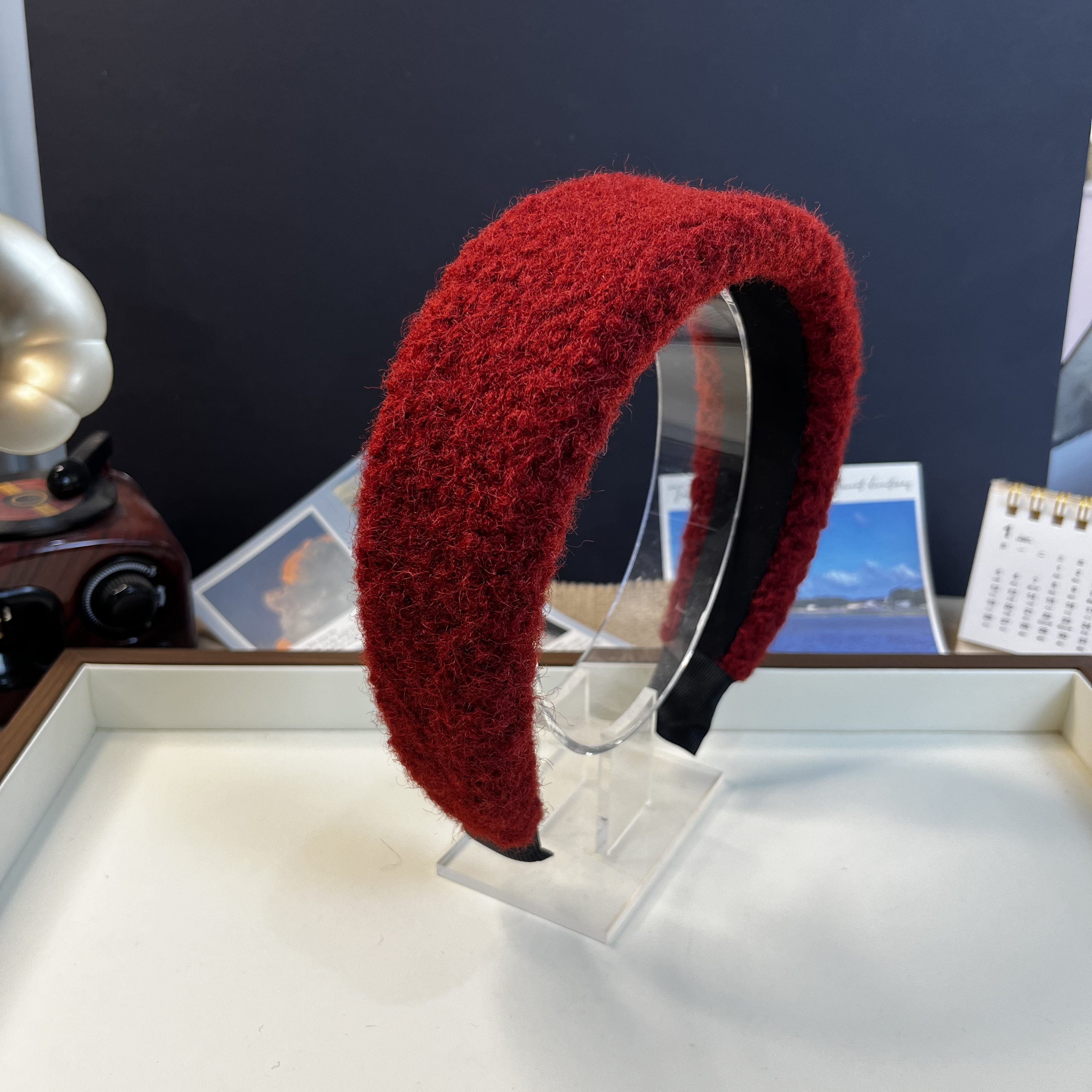 A49-A50女休闲风复古风欧美风少女风发箍气质宽边饰品发饰毛绒