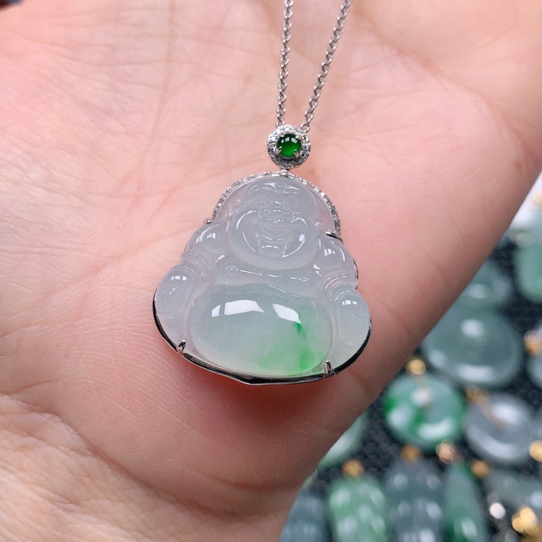 【闪购商品】翡翠吊坠(不含链)18K金镶嵌