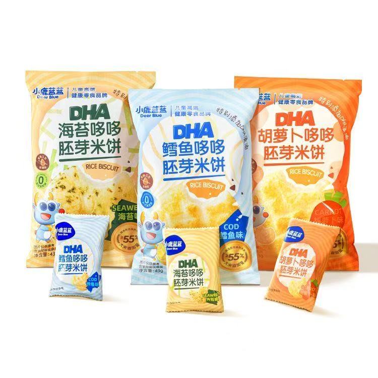 【3包】小鹿蓝蓝哆哆胚芽米饼43克
