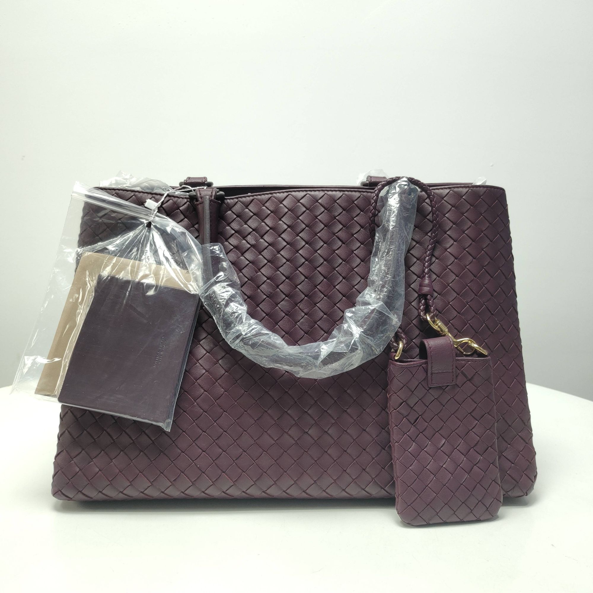 95新 BOTTEGA VENETA/葆蝶家 【包展】BV紫红色手提包/LM2851