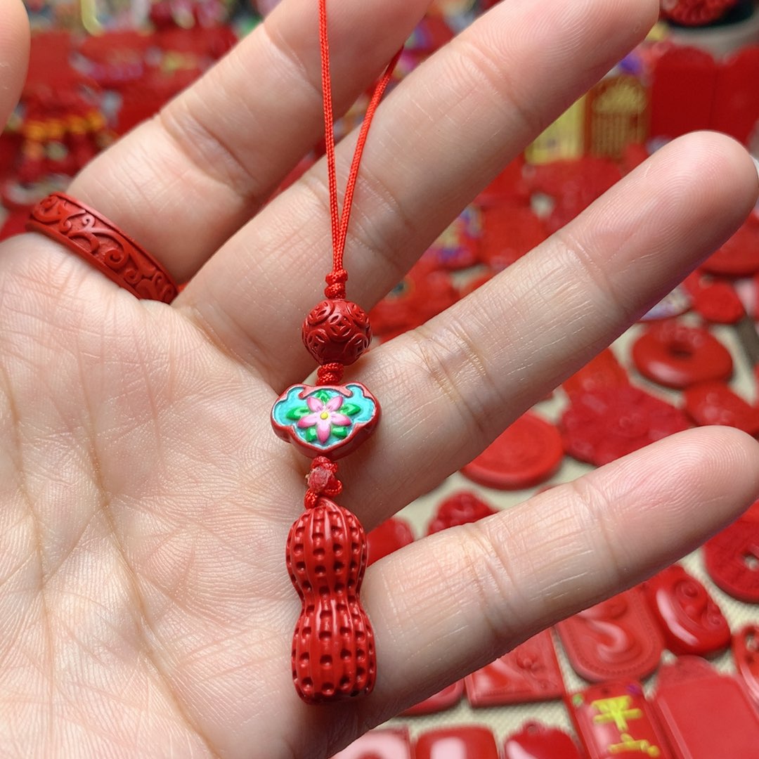 天然辰砂工艺品朱砂手机坠