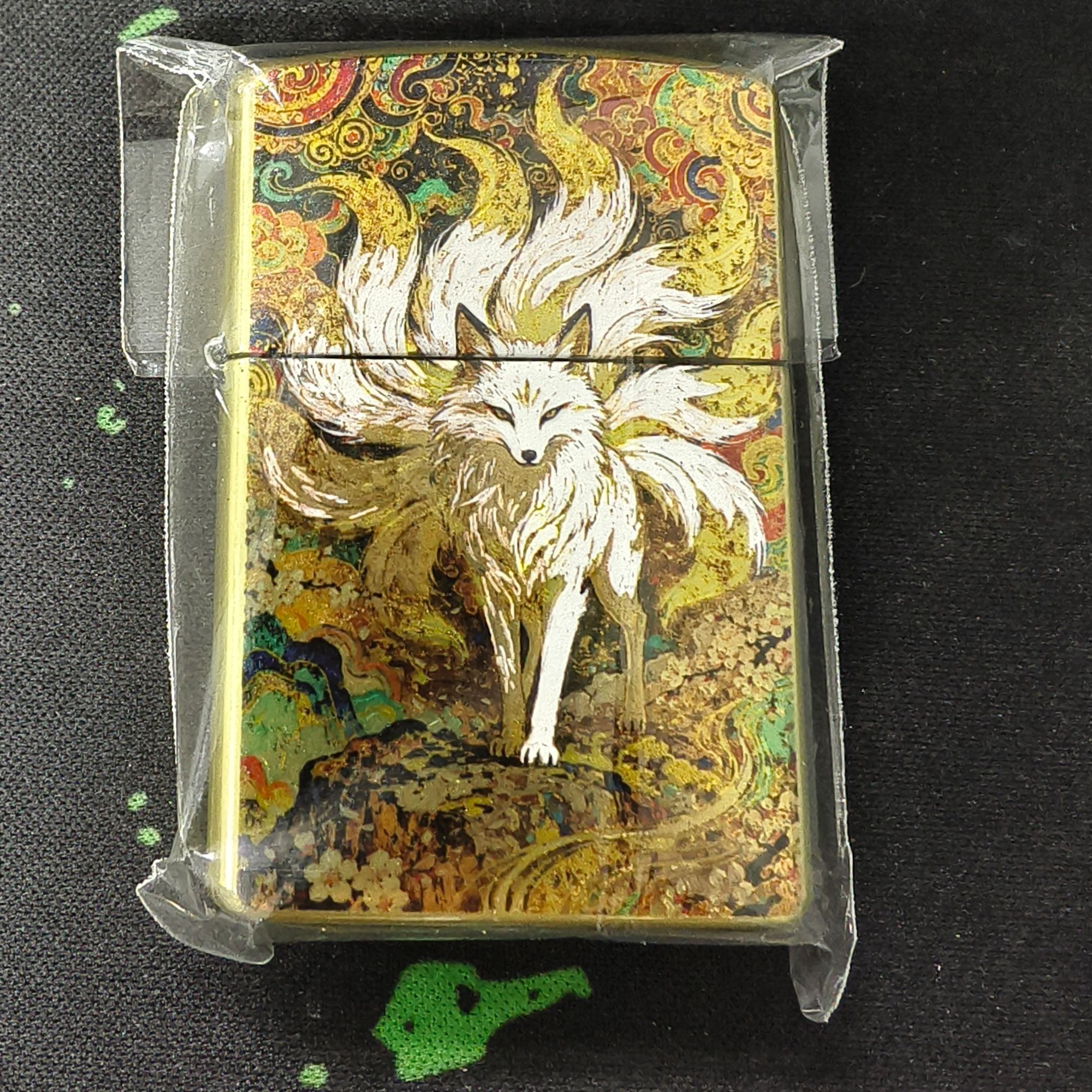 ZORRO佐罗Z902黄铜彩绘青丘金九尾防风打火机男士送男友创意