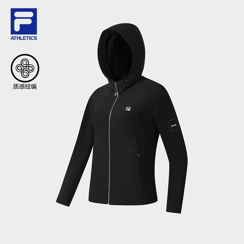 Fila/斐乐针织上衣运动户外连帽保暖秋冬质感经编女士A11W541503F