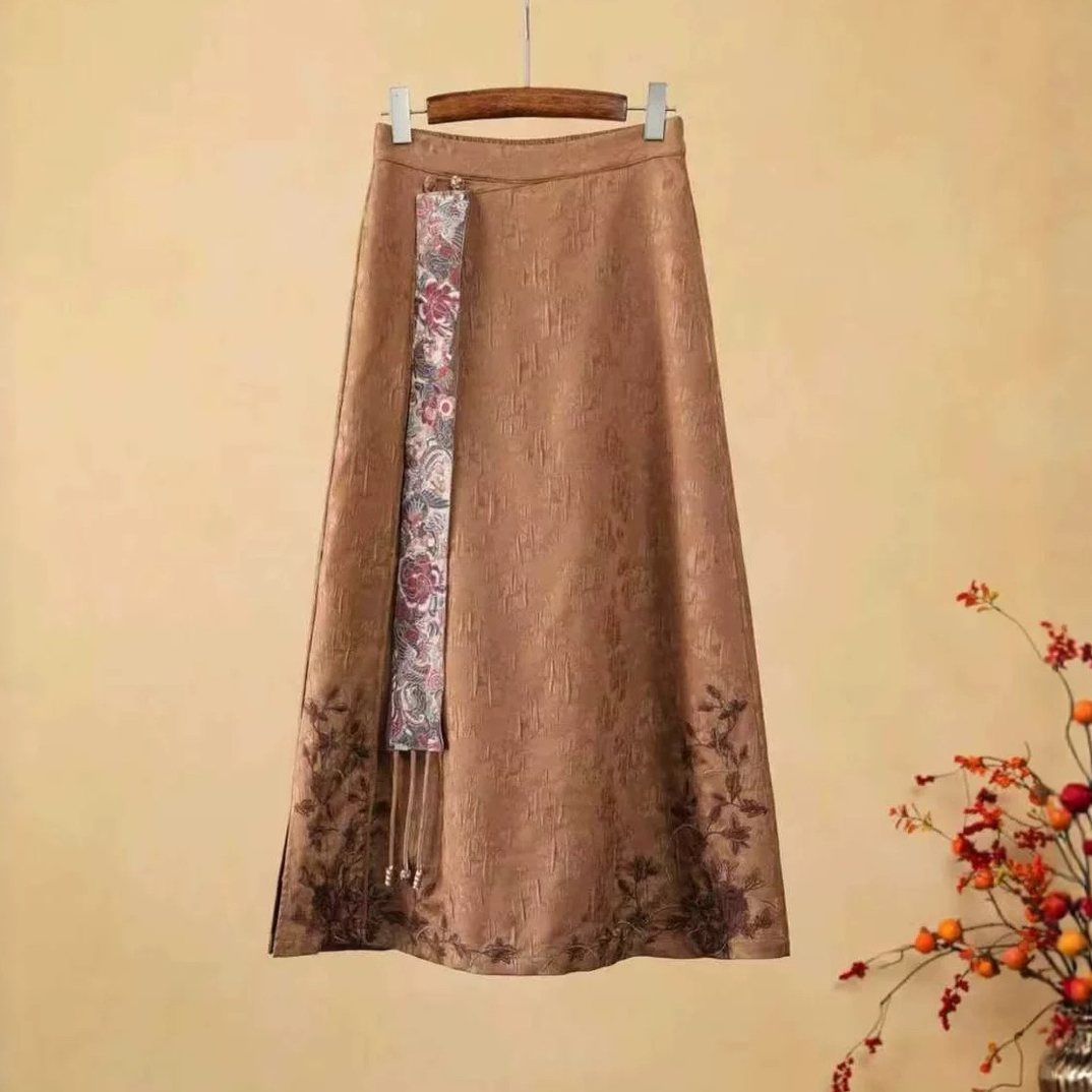 民族风刺绣冬季绣花松紧腰裙裤255713