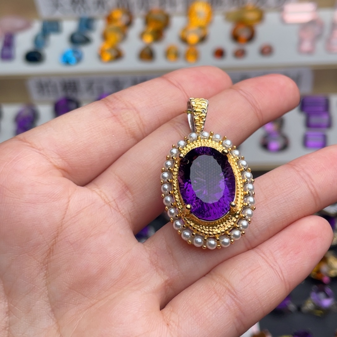 水晶银S925镶嵌珠宝半成品天然保真