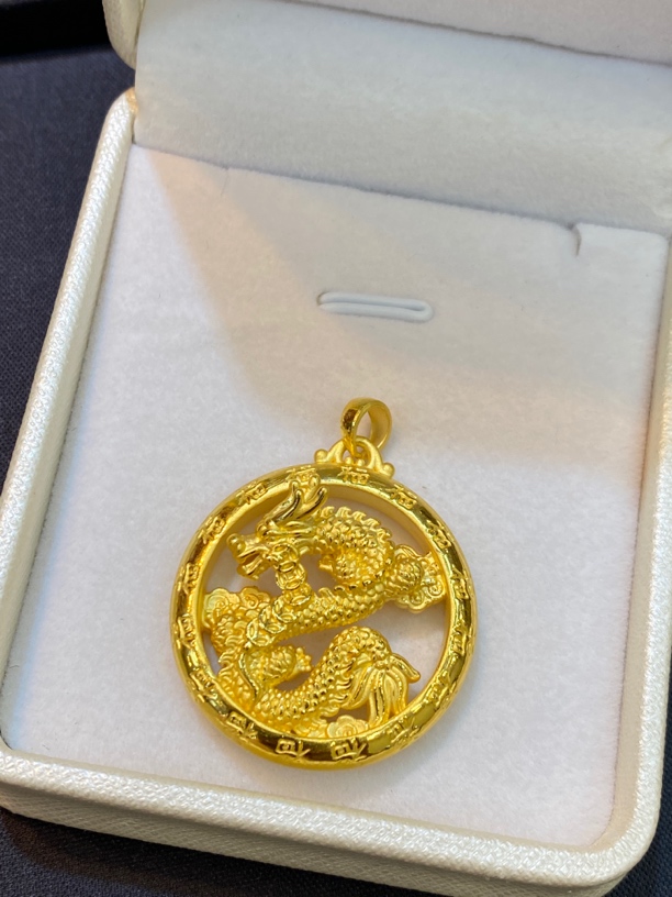 足金999龙牌编织项链