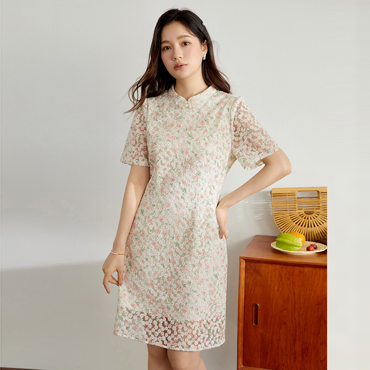 【粉丝】独束微胖【女装】重工精美立领改良旗袍连衣裙23DY82501/8239