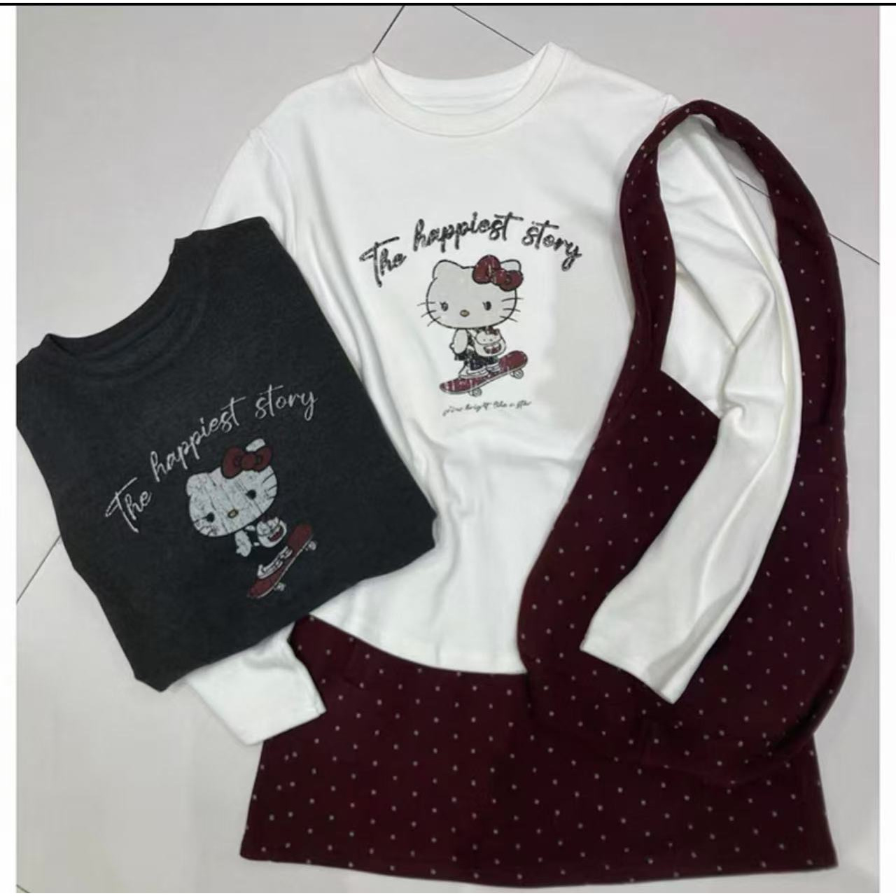 青青家 冬季新款圆领卡通时尚百搭简约加绒T恤-6225