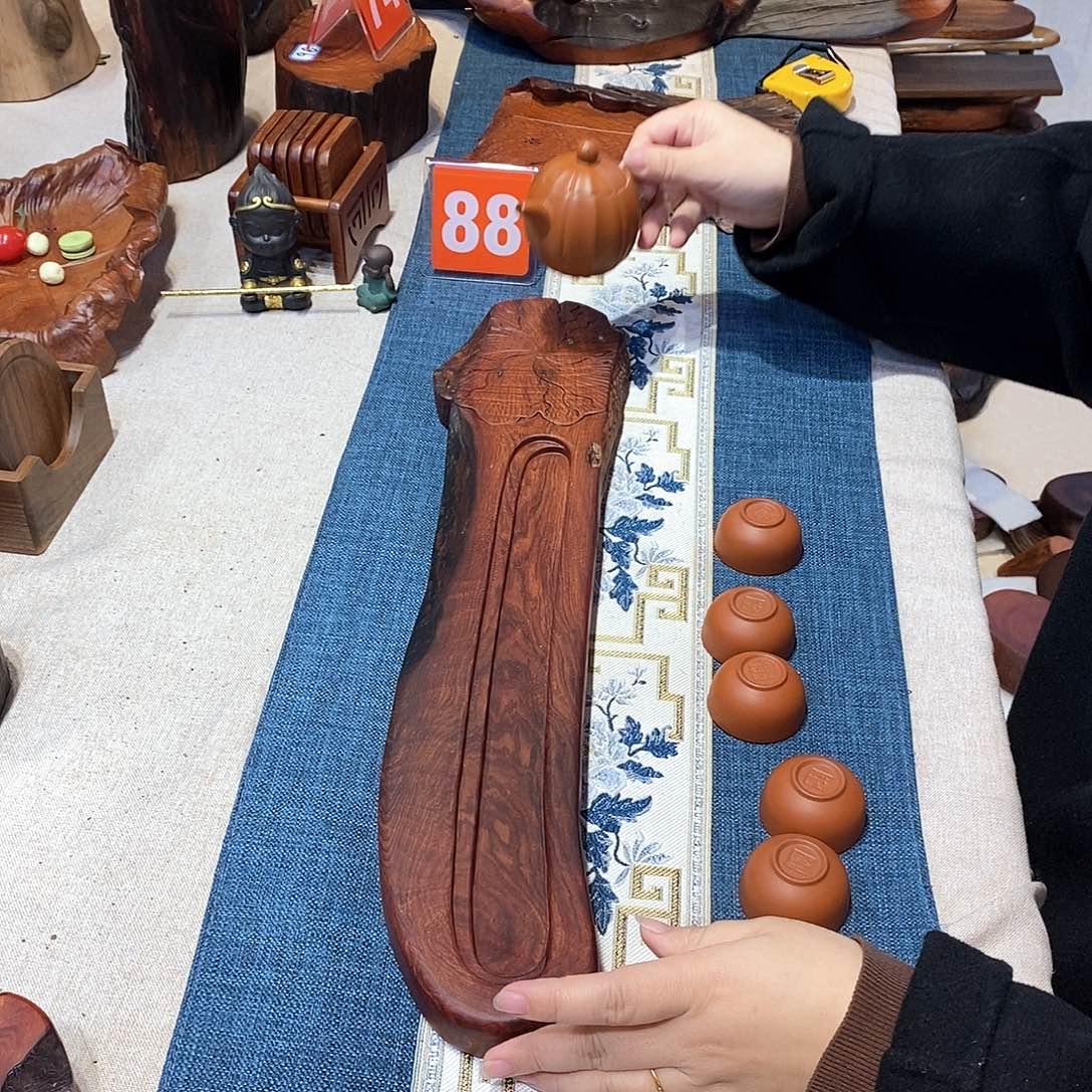 老挝酸枝茶杯收纳架