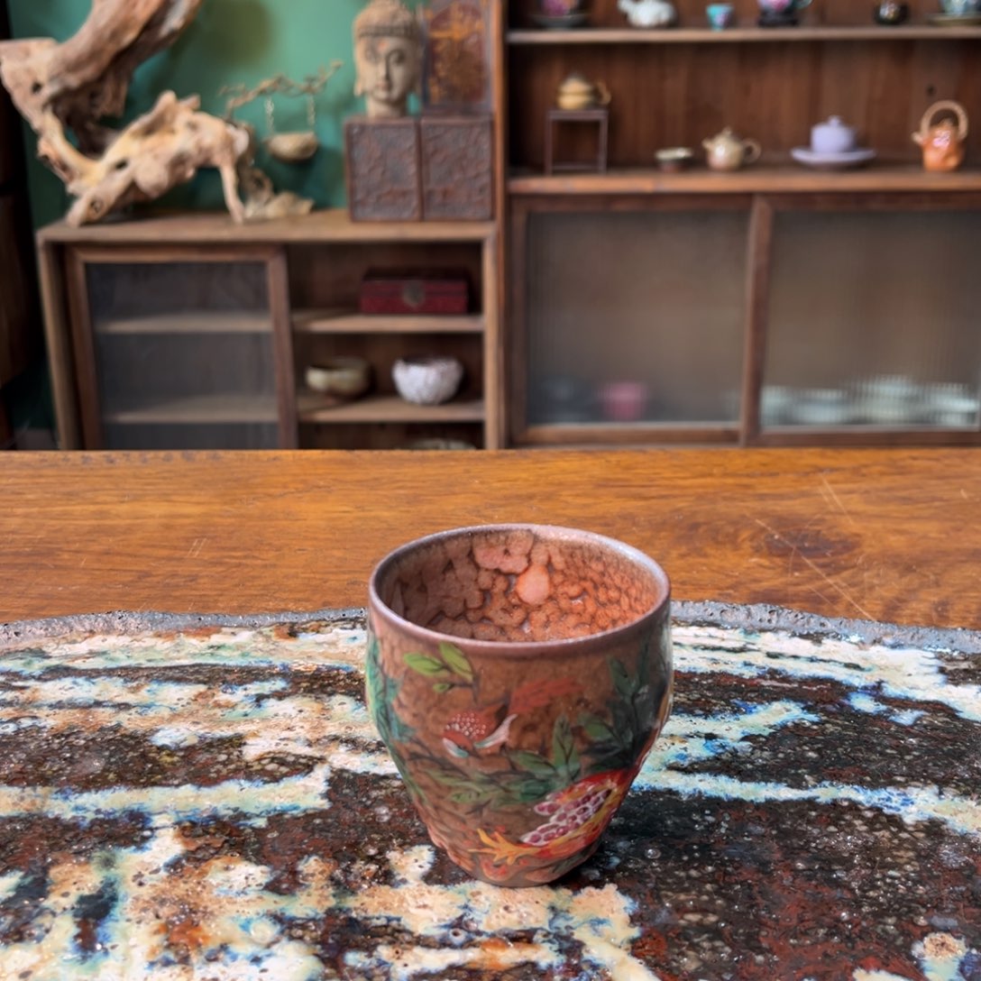 杯柴烧手工手绘陶瓷